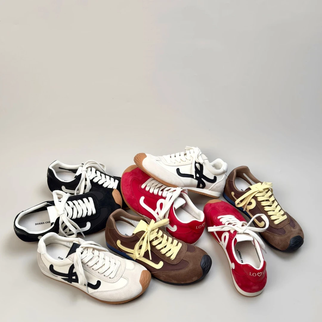 小罗德训鞋2025春季新款小众时髦平底复古增高阿甘休闲鞋