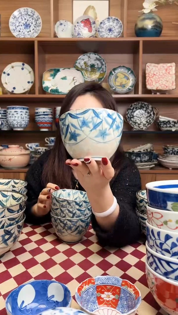 【闪购商品】瓷片【微瑕】桔梗11cm井型饭碗