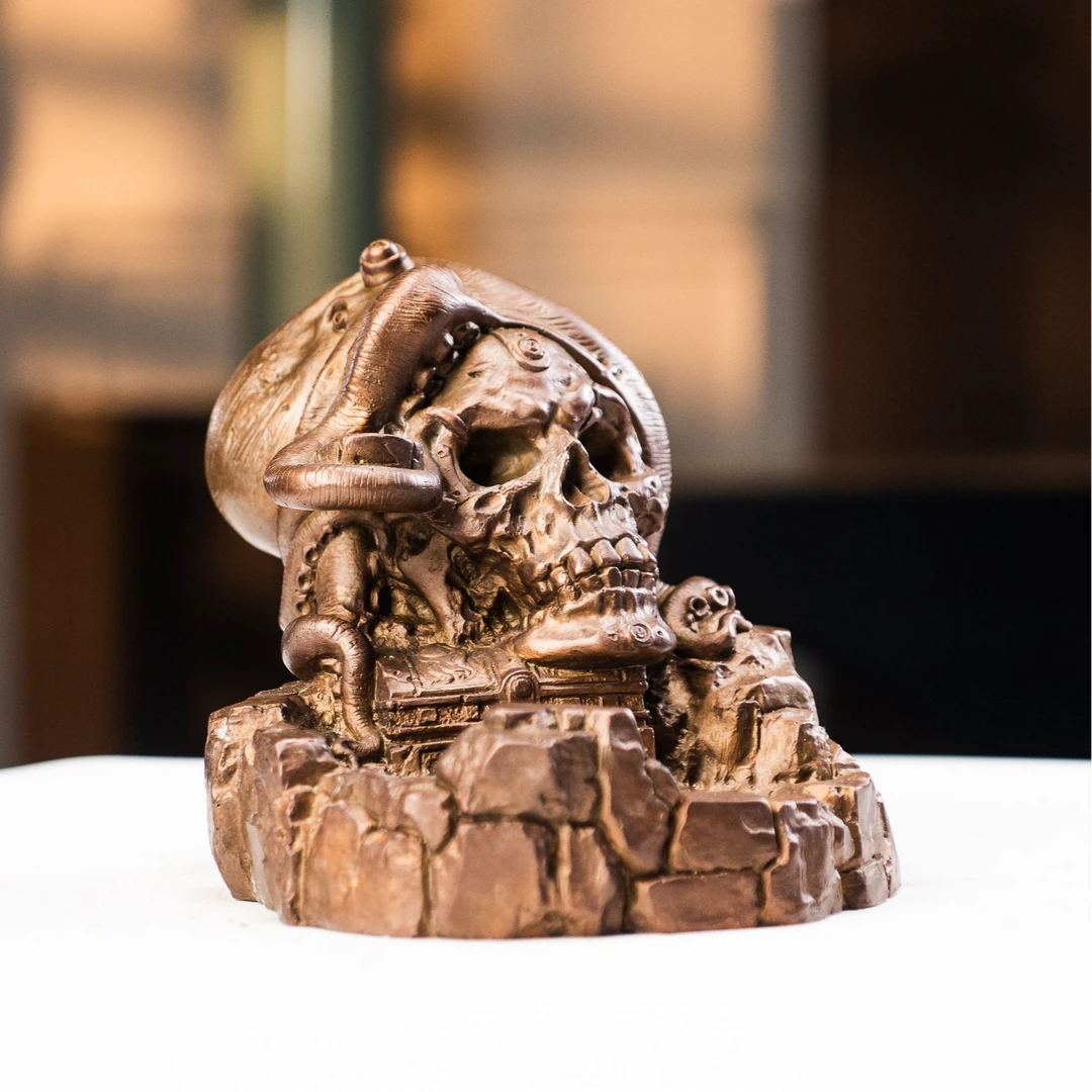 观余艺术纯青铜雕塑客厅书房办公桌全手工家居饰品摆件《神秘岛》