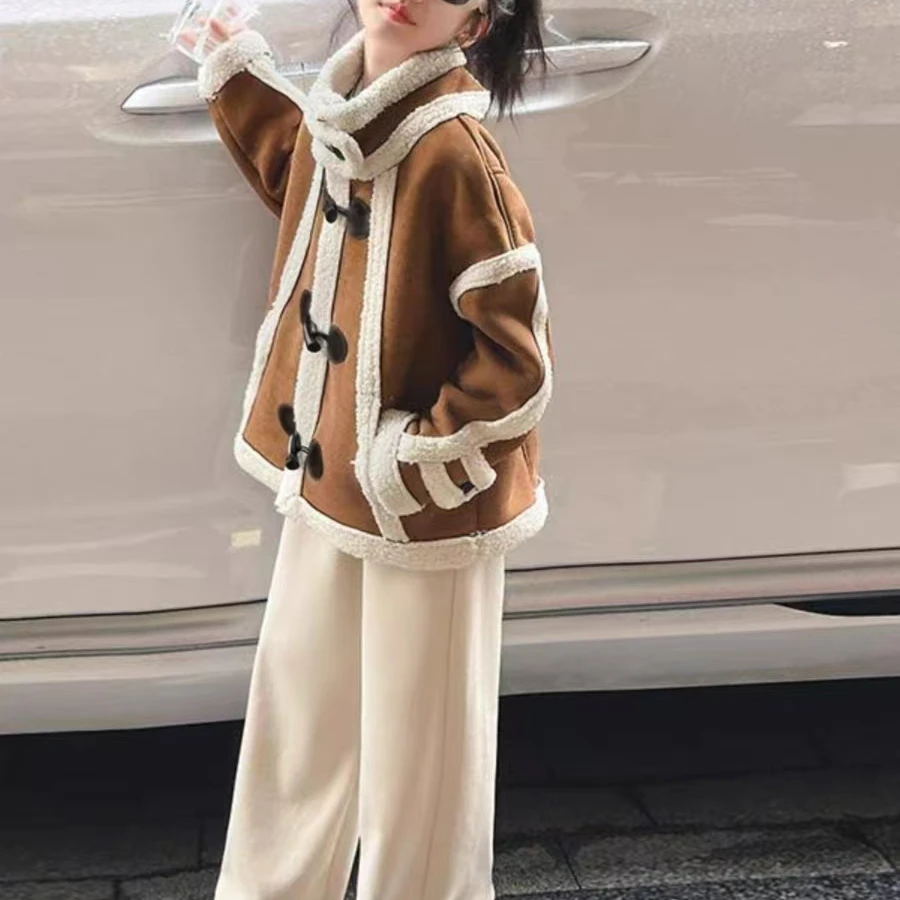 S15女童2025外套冬装美拉德女孩新款儿童中大童冬季上衣