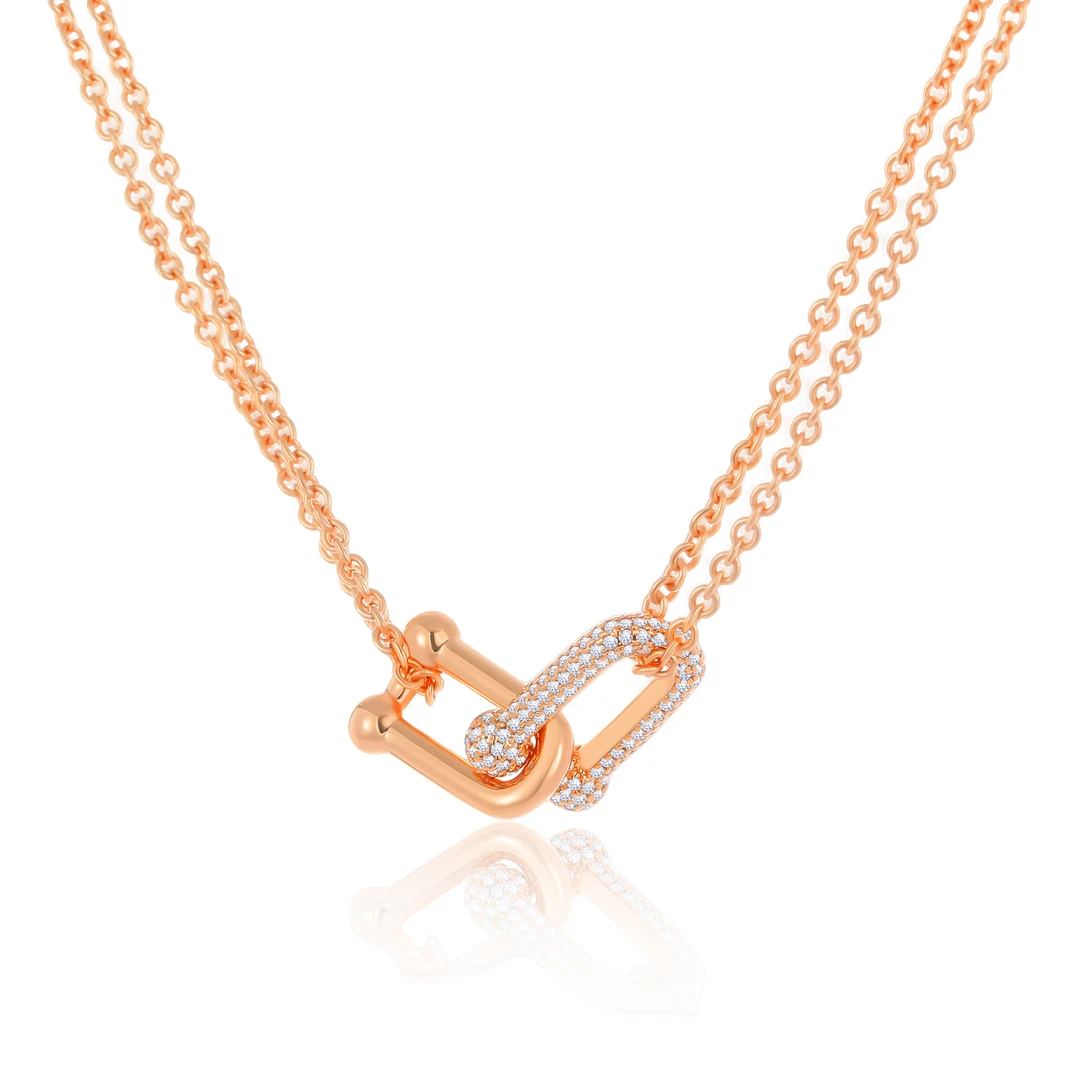 镀k金【链熠】CNC精工 摩登无畏轻奢高定项链45cm 0270