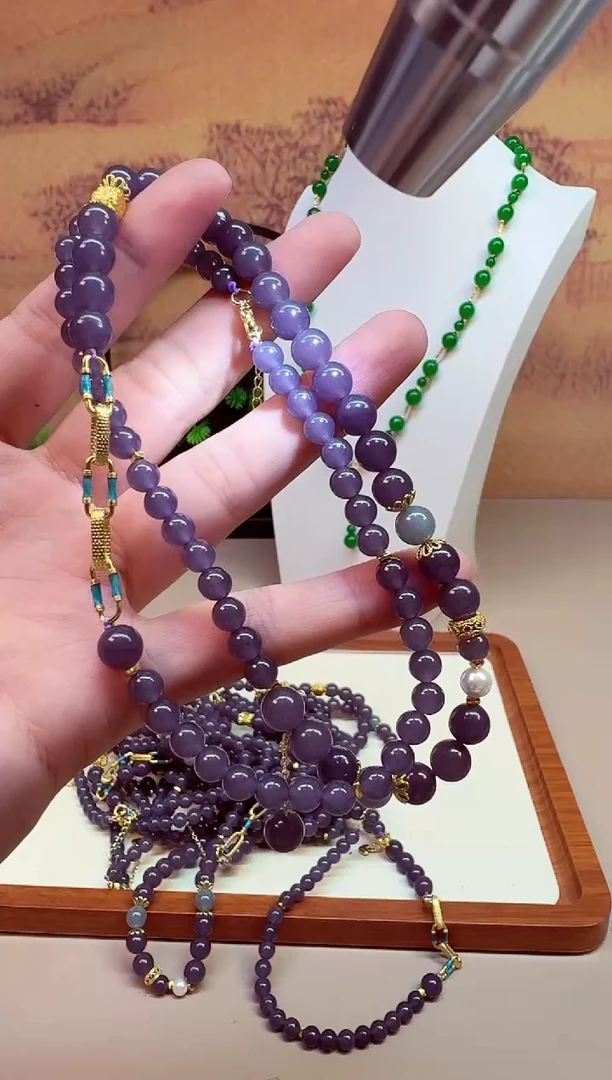 颈饰14K金镶嵌和田玉A103