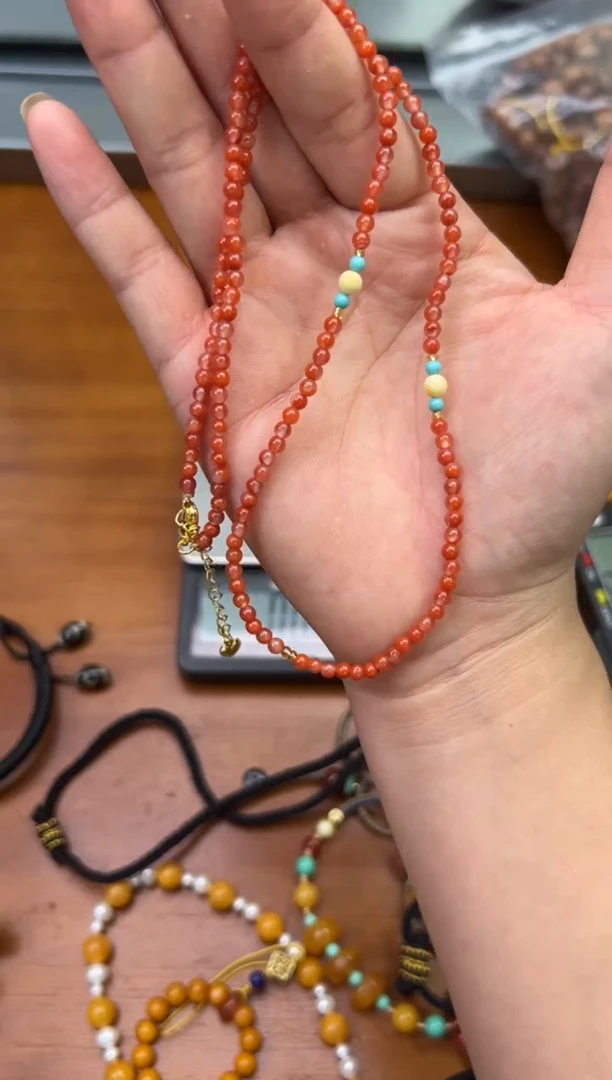 裸石琥珀未镶嵌蜜蜡配链