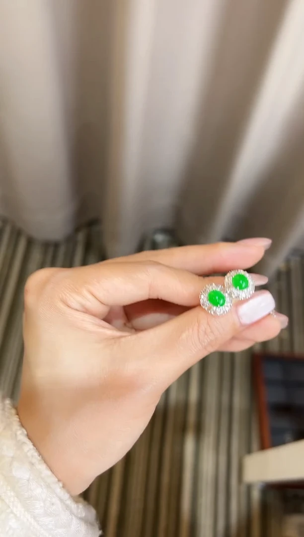 【闪购商品】翡翠耳饰18K金镶嵌DFZ0120-7