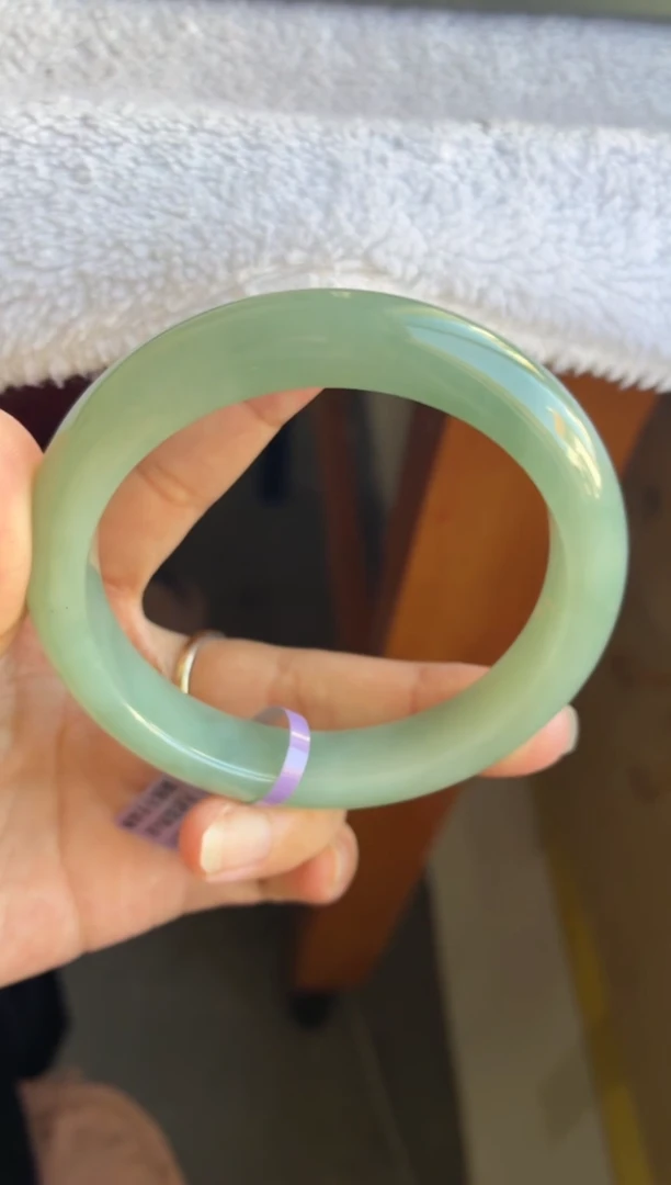 未镶嵌手镯翡翠（果冻冰胶湖水绿）6号有矿线