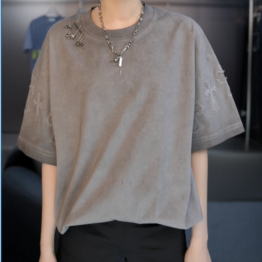 【绘尚D5黛仪6215】夏季短袖T恤休闲百搭男女同款圆领S256215