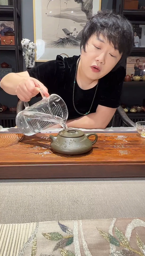 茶壶紫砂墨绿泥 憨瓢