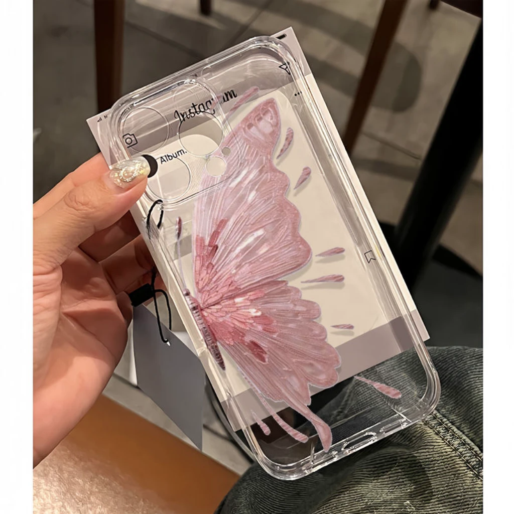 油画蝴蝶适用苹果15pro/16手机壳11iphone13女14小米oppo华为vivo