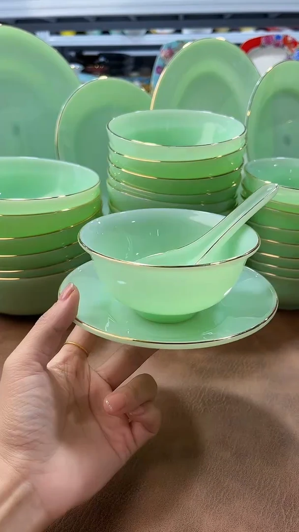 玉瓷三件套6套餐具