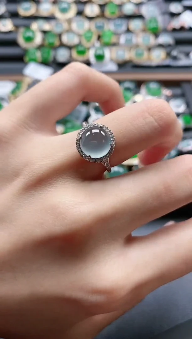 【闪购商品】翡翠戒指银S925镶嵌51511