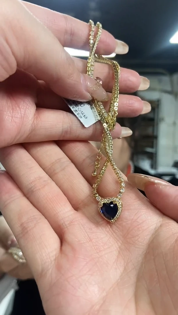【闪购商品】蓝宝石项链未镶嵌多样性发其一颜色微差