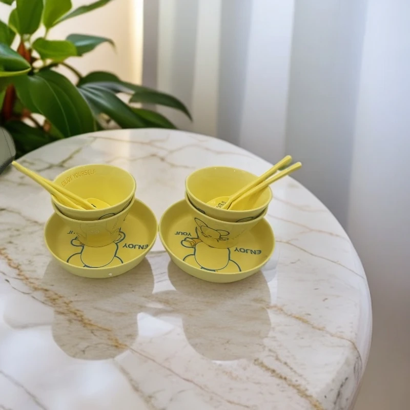 双色熊4人食餐具套装