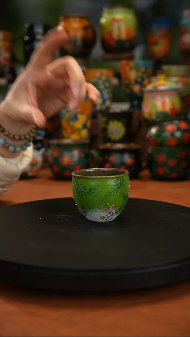 紫砂油画手绘釉下彩