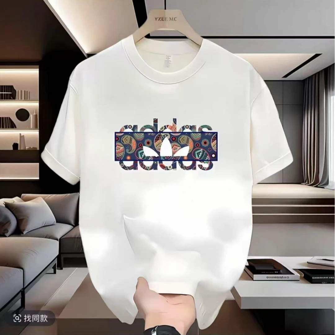 《定制款》 美式痞帅朝流优质纯棉圆领T恤短袖--《彩色腰果三叶》