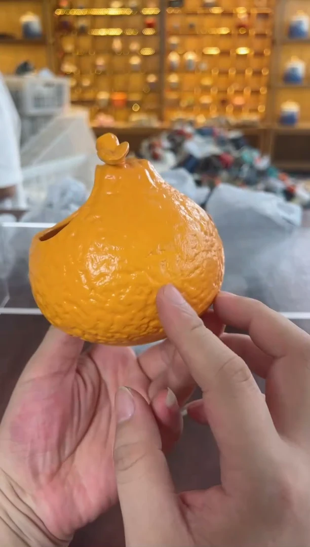 瓷片 鸣盏居11111111橘子烟灰缸