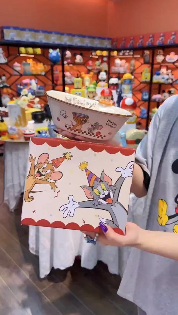 瓷片@@猫和老鼠900ml长方汤碗