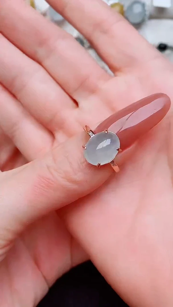 银S925镶嵌戒指翡翠阿*...