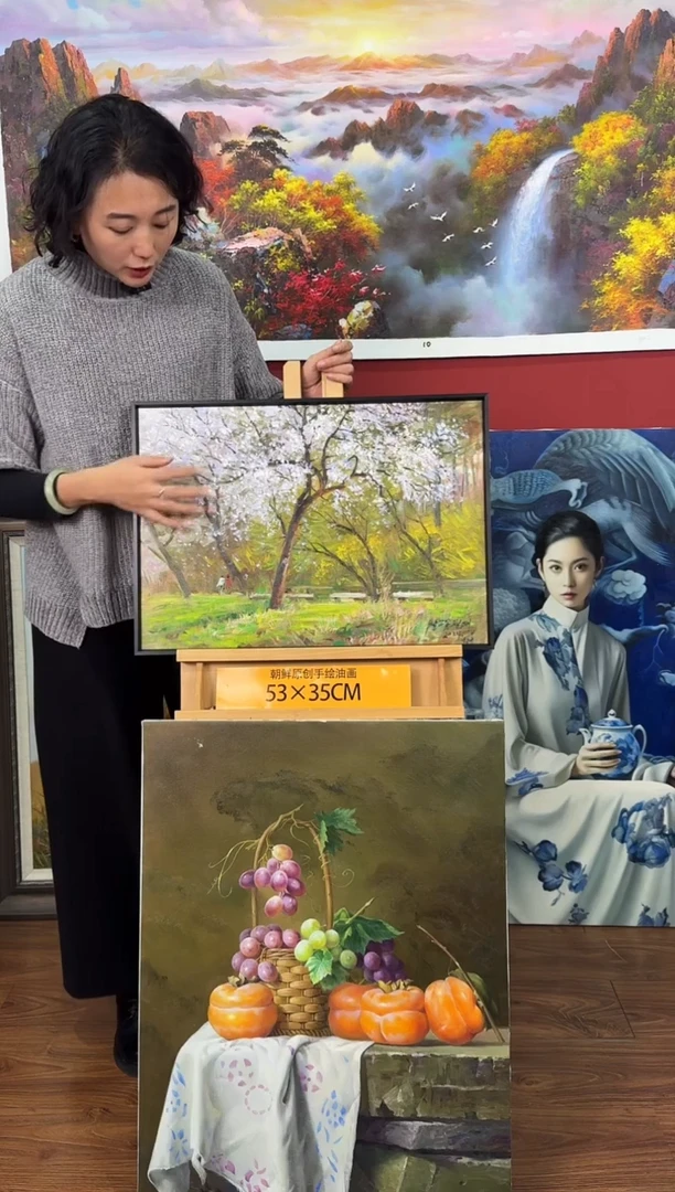 油画【3号】约53*35cm丨朝鲜原创纯手绘孤品油画丨顺丰包邮