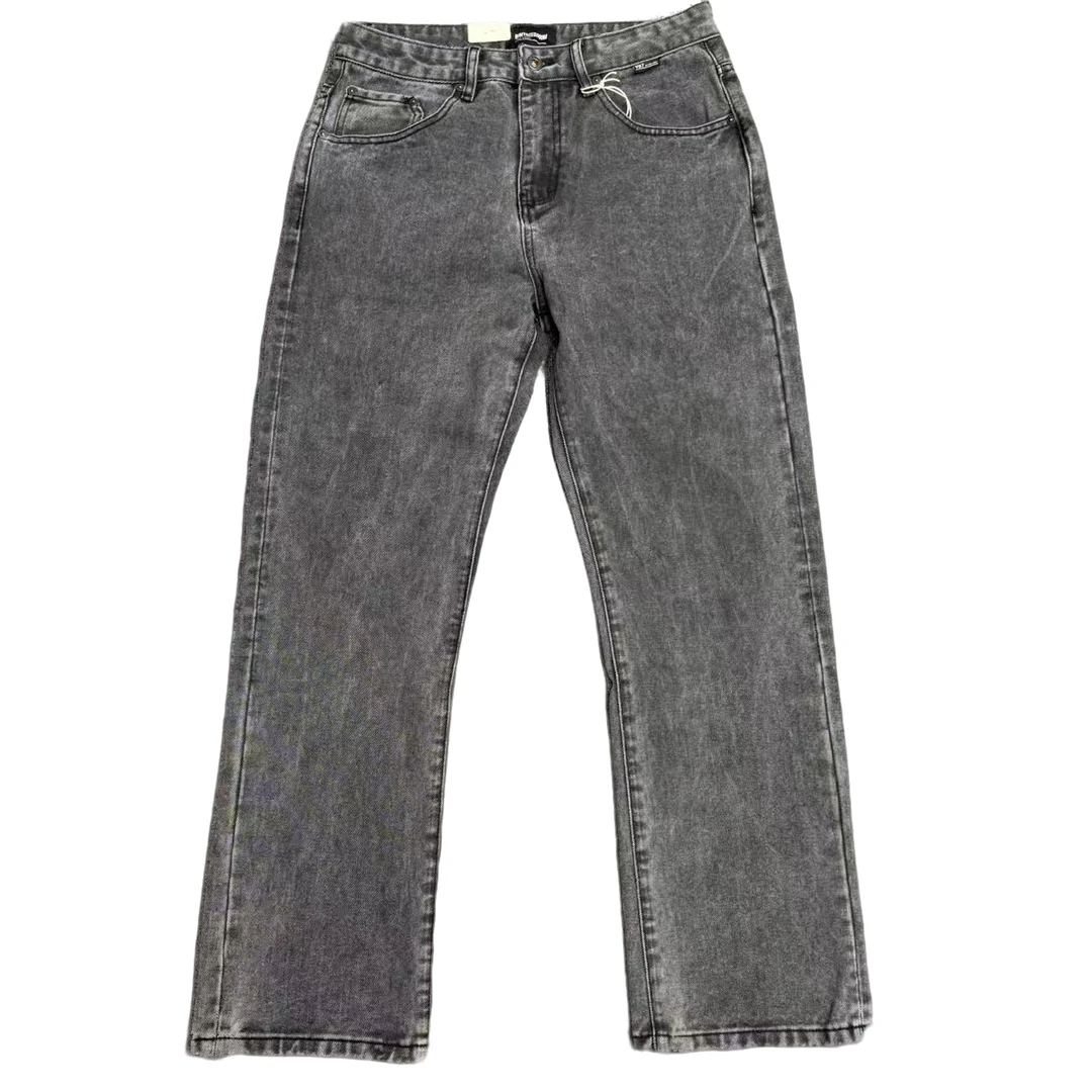 秋冬男士直筒牛仔裤 稀有烟灰色 重磅纯棉无弹力上身版型好看5132