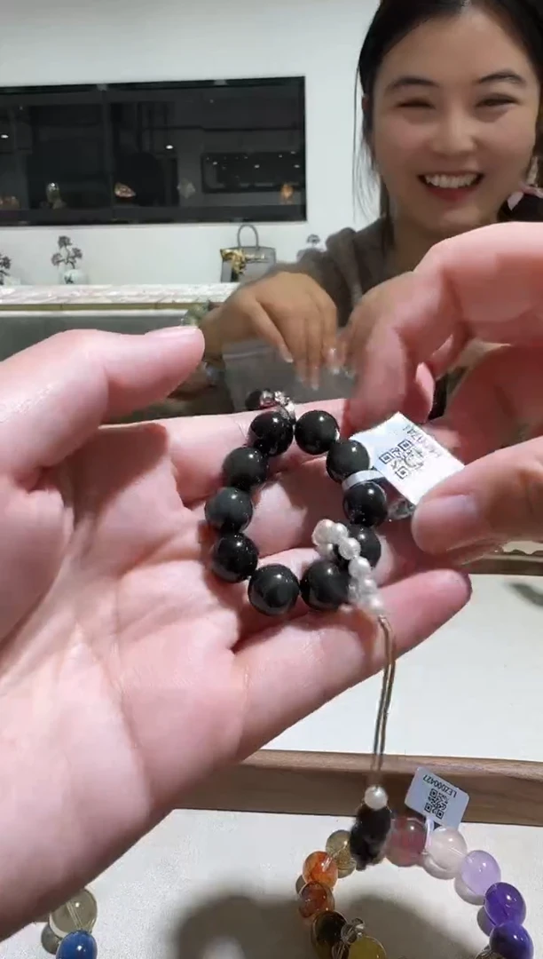 未镶嵌黑曜岩手链手串