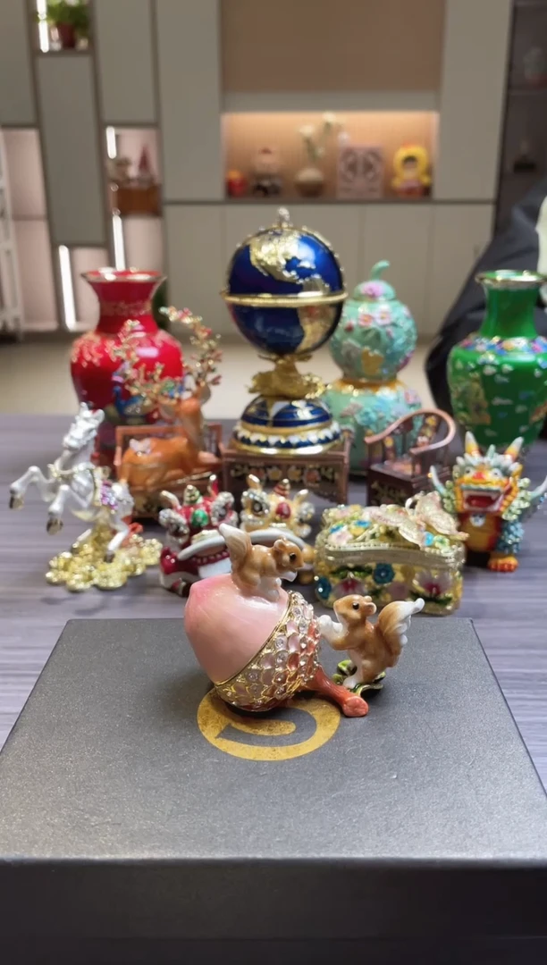 摆件七宝烧珐琅彩首饰盒