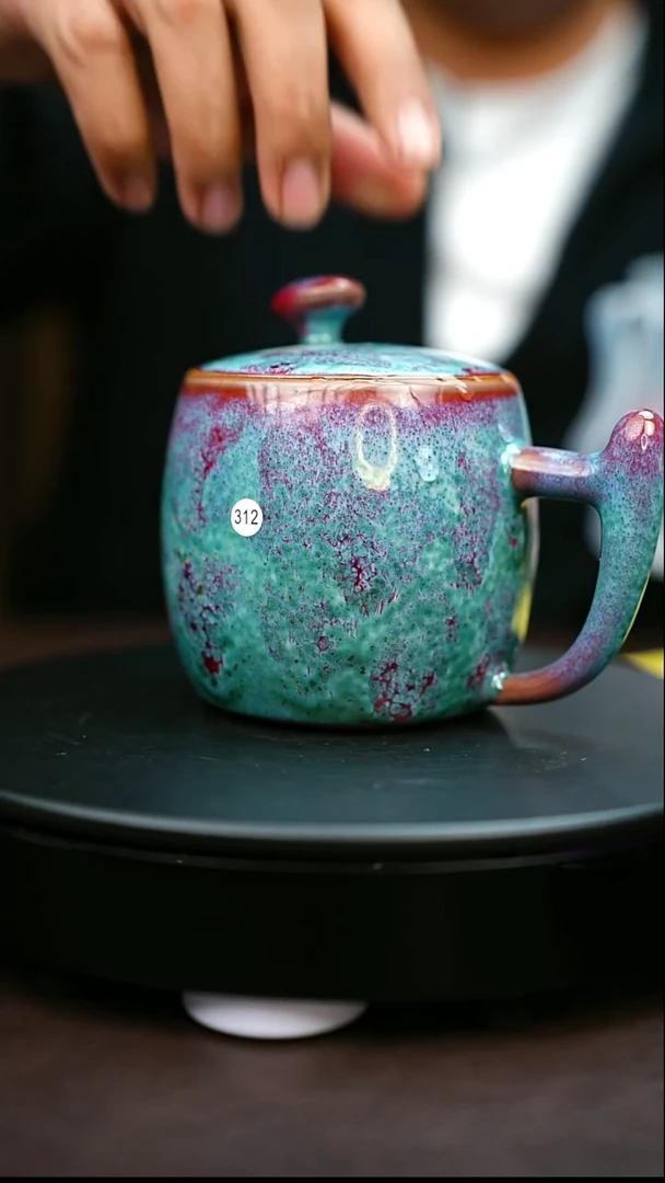 312#原矿钧瓷炉钧釉办公杯