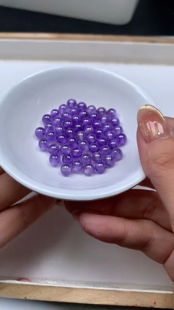 未镶嵌天然锆石散珠M376 深紫锆石6mm10个8.8元