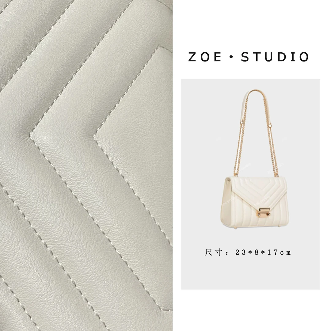 【佐伊甄选】GQ-7735-米白时尚简约通勤休闲韩版百搭斜挎包