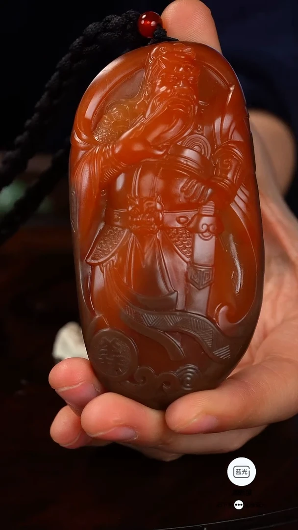 未镶嵌和田玉把件青**茶忠义千秋