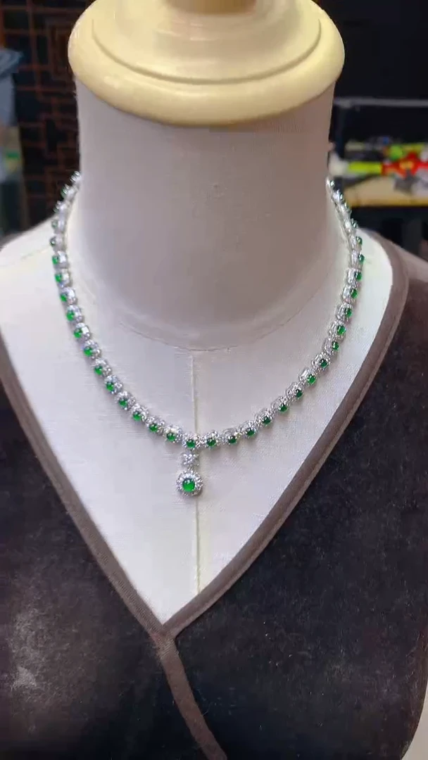 套链银S925镶嵌翡翠021（多样性发其一）