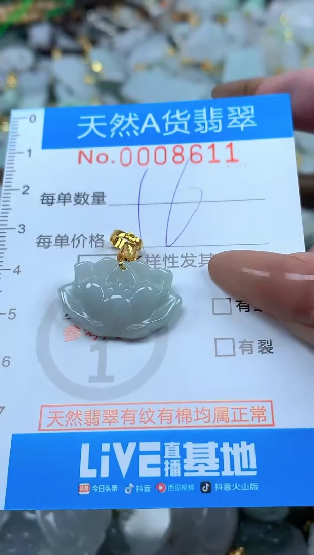 颈饰未镶嵌翡翠净货挂件-8611