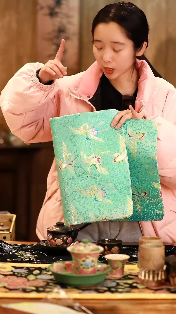 【闪购商品】瓷片大号茶席鹤大碗茶的茶器