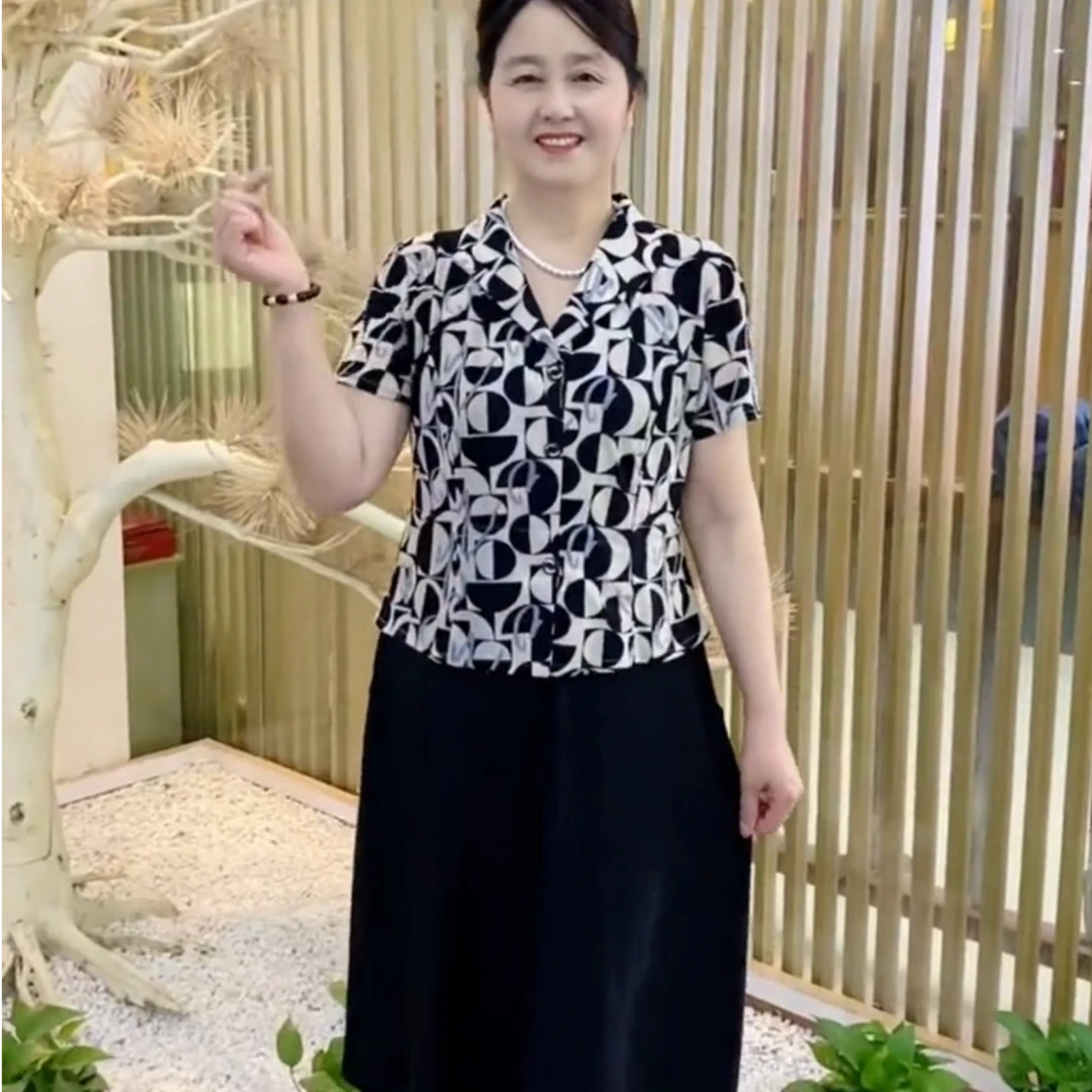 夏季时尚收腰妈妈装连衣裙显瘦女士气质中老年女装洋气裙子网红