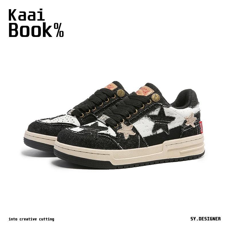 KaaiBook KBOK国潮牌黑色星星鞋子情侣款休闲板鞋舒适时尚滑板鞋