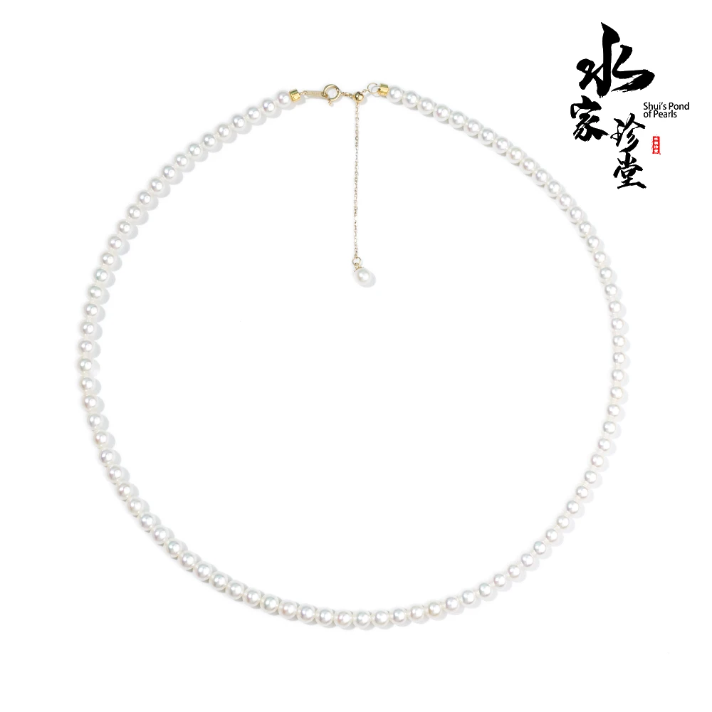 毕业级baby珠｜淡水小米珠项链锁骨链18K金 3～5mm M0601