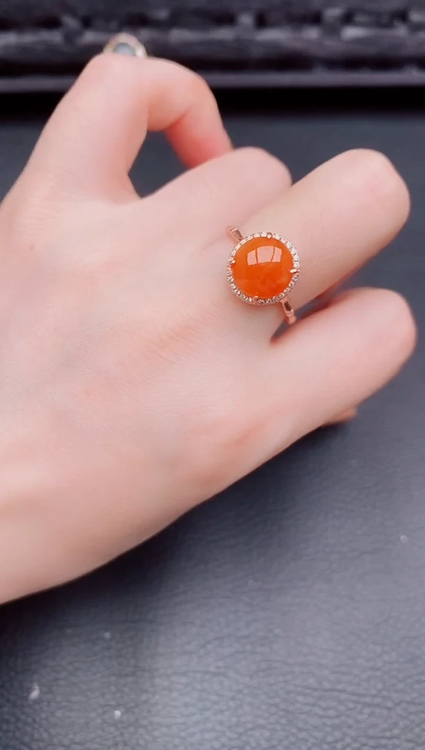 【闪购商品】翡翠戒指银S925镶嵌天然a货翡翠394