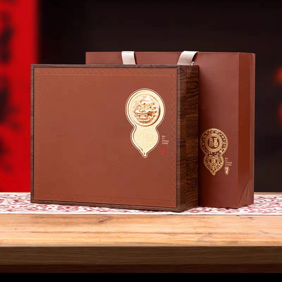 百福呈祥 醒狮 老枞水仙 4罐装 茶叶礼盒 过节送礼