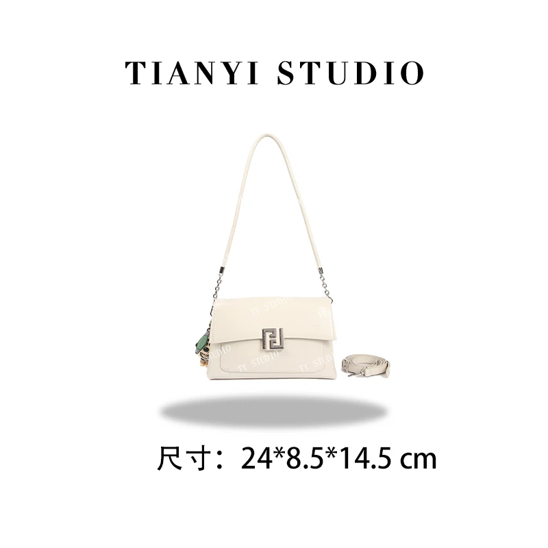 【TY】SKL-7332-象牙白 轻奢高级韩版单肩潮流时尚简约女包