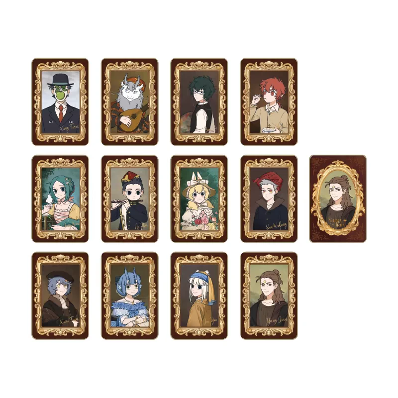 【代拆】非人哉名画系列马口铁徽章金色拉丝闪底工艺动漫