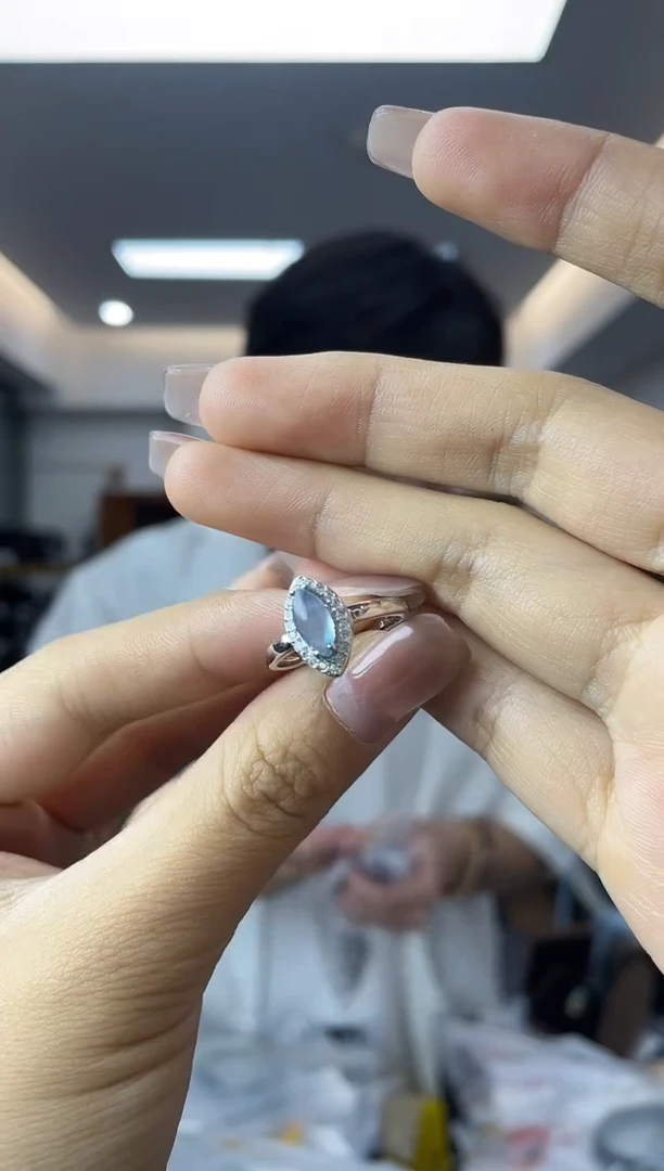 海蓝宝石戒圈未镶嵌多样性一件发货