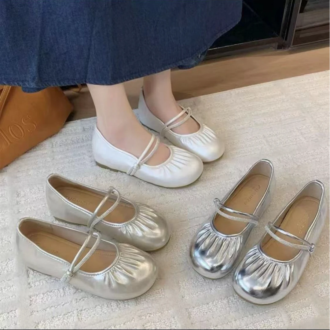 单鞋厚底学院风复古温柔休闲风浅口薄款平底时尚增高