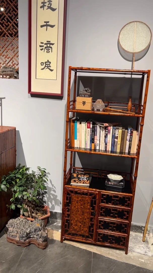 竹湘妃竹收纳柜龟背纹