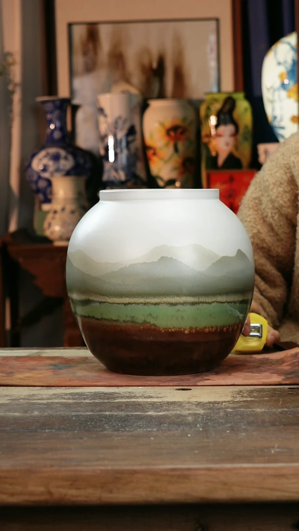 【闪购商品】瓷片景德镇纯手工釉下彩精品花瓶