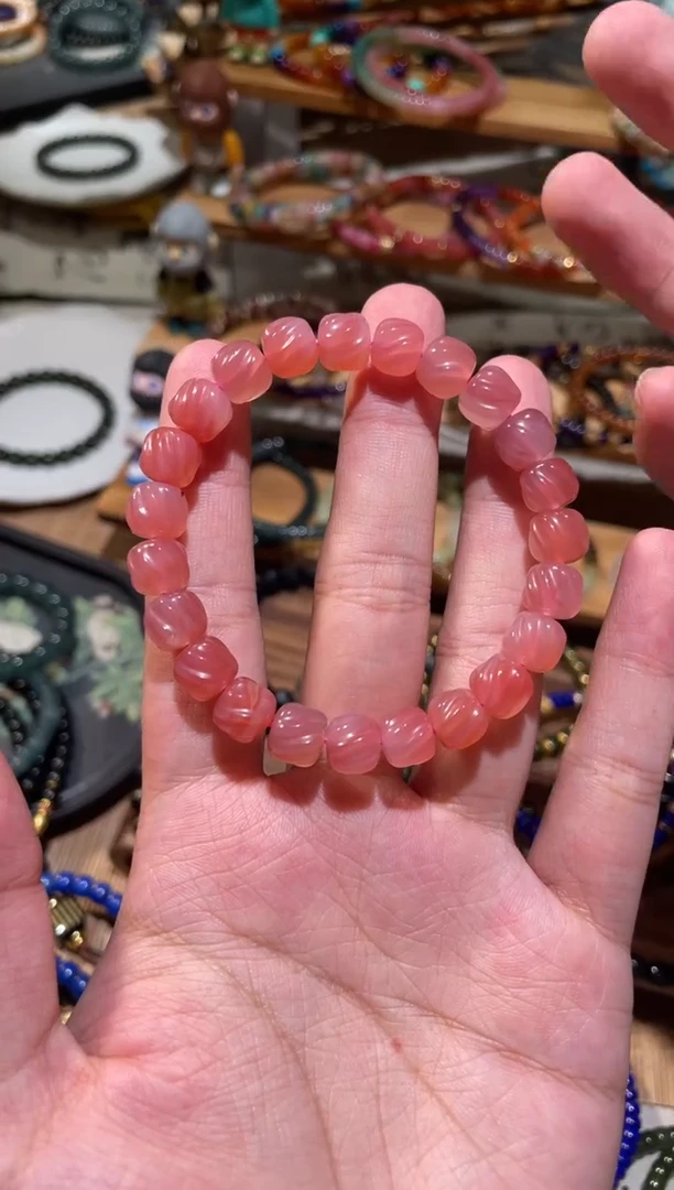 未镶嵌手串玛瑙/玉髓旋珠粉糯玛瑙手串