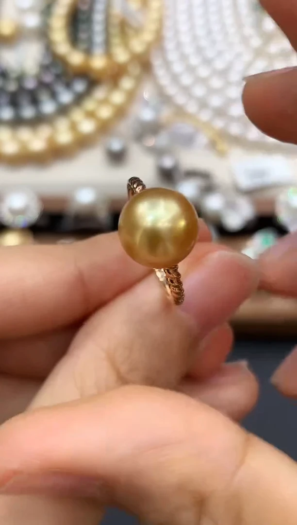 18K金镶嵌戒指海水珍珠C71