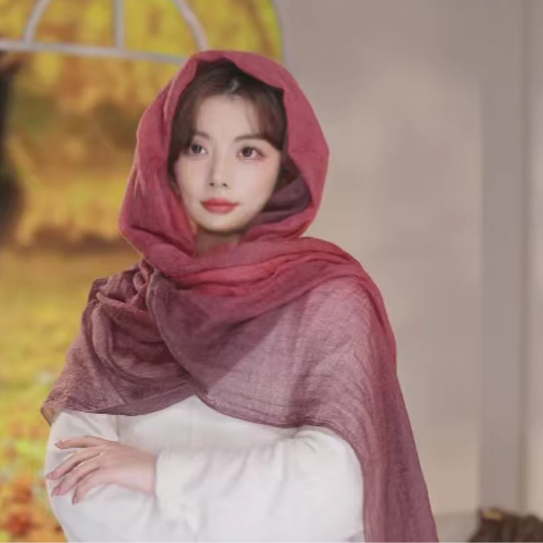 【云雾手工捻纱】95*200尼泊尔手工捻纱纯山羊绒云雾绒手工保暖围巾