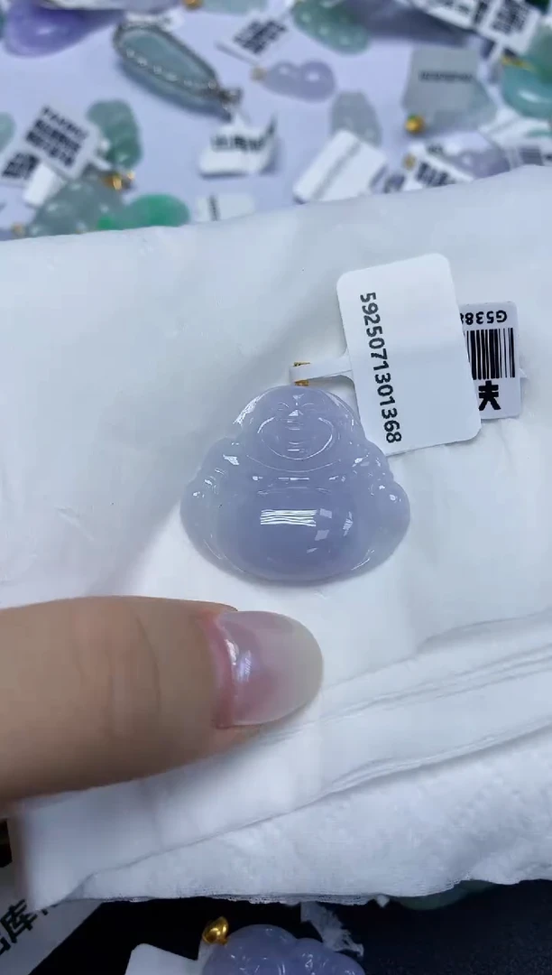 翡翠18K金镶嵌颈饰天然缅甸翡翠A货