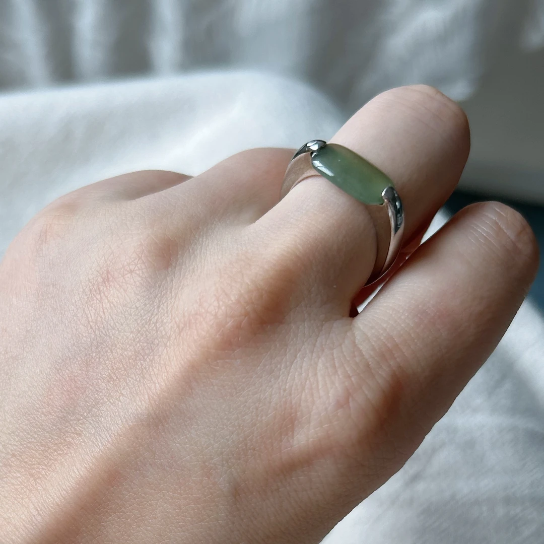 【马鞍戒】13*7*4mm天然翡翠戒指  15.5圈口