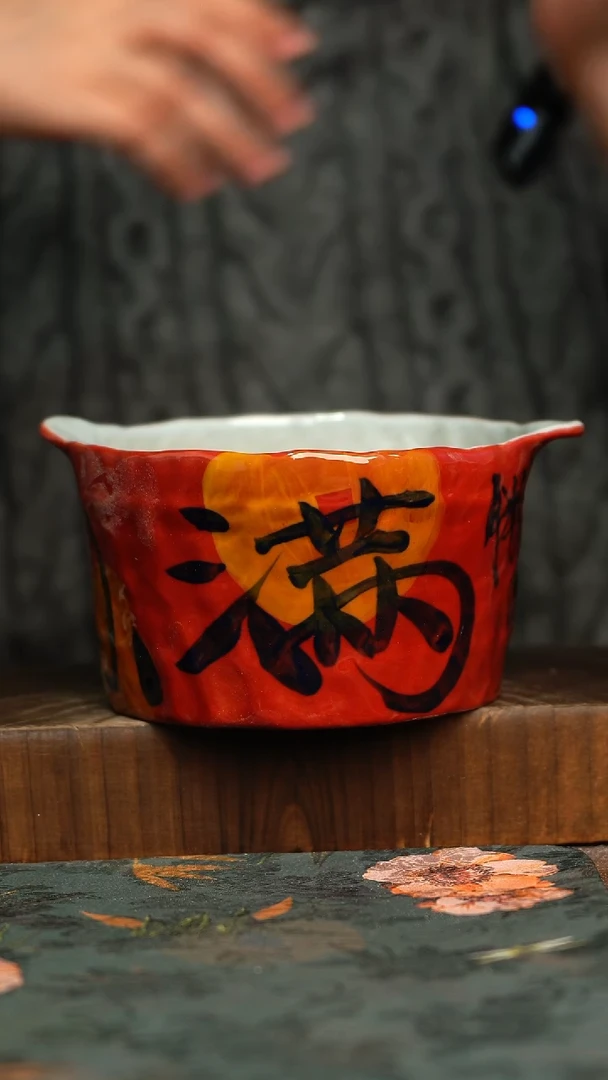 杯釉下彩手工手绘同款陶器