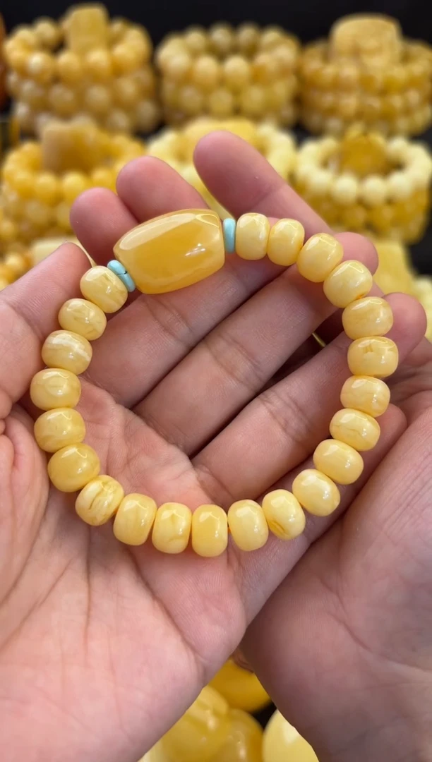 手串蜜蜡未镶嵌10+老型算盘珠转运珠